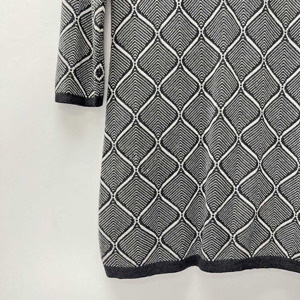 J.Mclaughlin Grey Patterned Front Zip Knit Sweate… - image 4